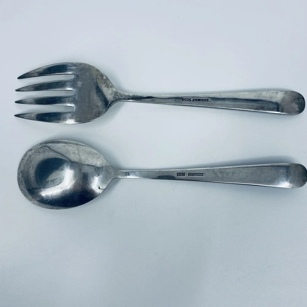 D&C Japan  E.P. Flatware Serving Set Spoon Fork‎ Cobalt Blue